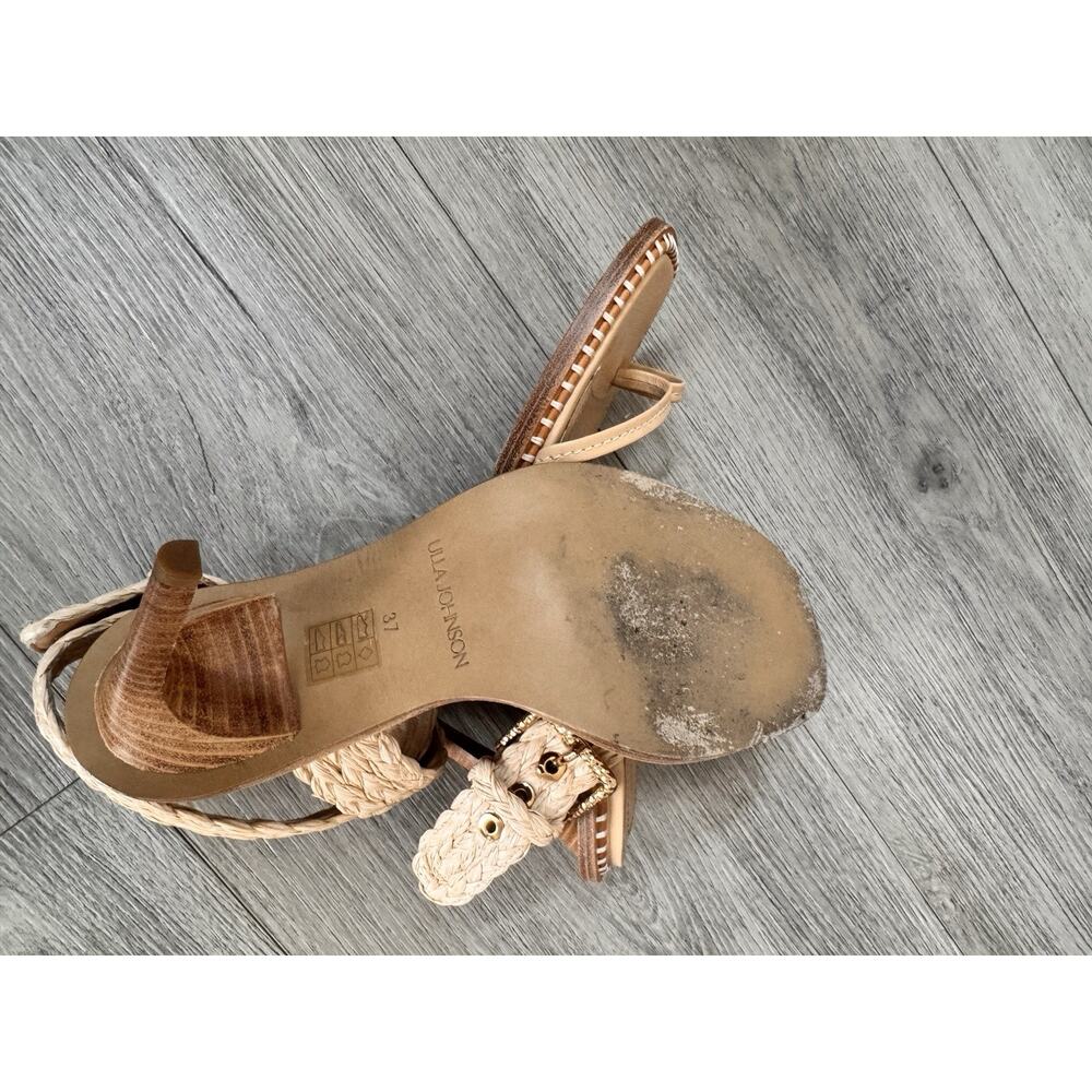 ULLA JOHNSON | Lydia Raffia Heeled Sandals Size 37 - Picture 11 of 11